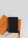 Pocket Organizer Taiga Leather Card Wallet Black - LOUIS VUITTON - BALAAN 3