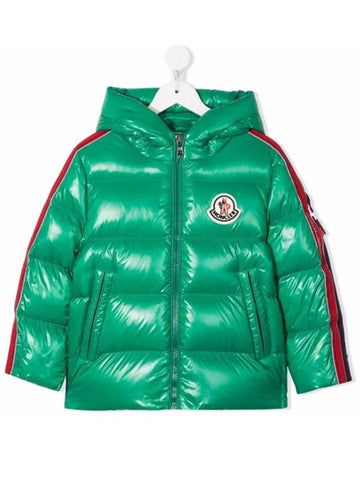 Kids Hooded Down Jacket Green 1A55R 20 68950 845 - MONCLER - BALAAN 1