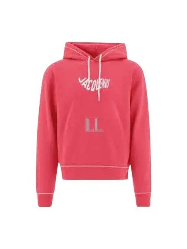 Vague Wave Logo Cotton Hoodie Pink - JACQUEMUS - BALAAN 2