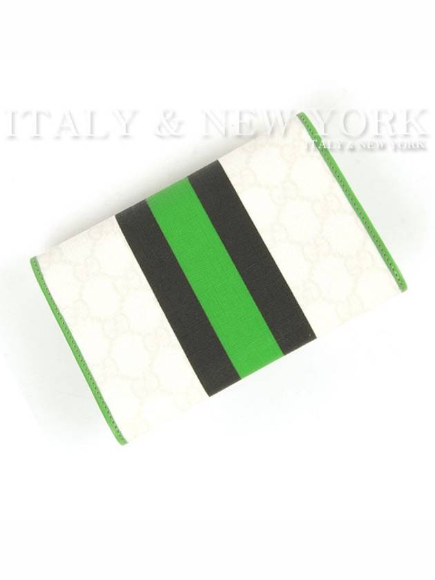 Logo Tri-Fold Half Wallet Green White - GUCCI - BALAAN 5