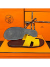 Men's Izmir Sandals Calfskin Apsong Yellow Brown Twotone - HERMES - BALAAN 6