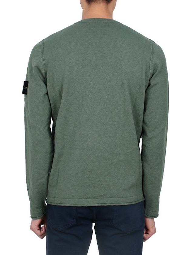 Compass Badge Ribbed Cotton Knit Top Dark Green - STONE ISLAND - BALAAN 5