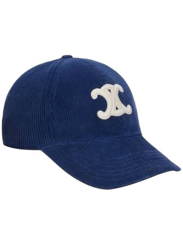 CELINE Triomphe Baseball Cap Blue 2AUT6013Y 07BF - CELINE - BALAAN