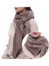 Wool Cashmere Shawl Scarf Dove Grey - FENDI - BALAAN 2