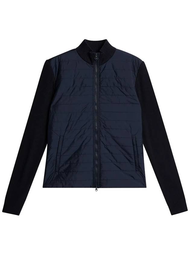 Women's Wren Knitted Hybrid Zip-Up Jacket Navy - J.LINDEBERG - BALAAN 2