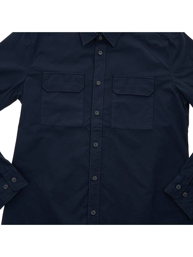 Men's Gabardine Long Sleeve Shirt Navy - CP COMPANY - BALAAN.