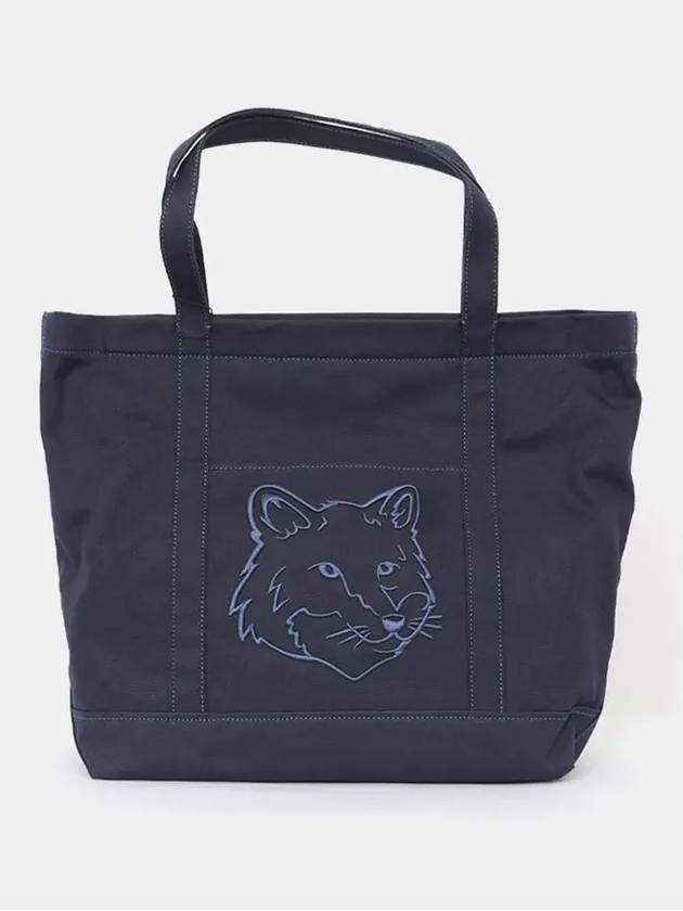 Fox Head Large Tote Bag Navy - MAISON KITSUNE - BALAAN 4