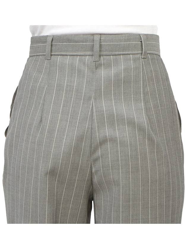 Rachino Pinstripe Wool Wide Pants Medium Gray - MAX MARA - BALAAN 9