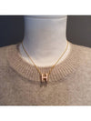 Mini Pop H Pendant Necklace Gold Rose Dragee - HERMES - BALAAN 6