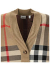 Check Technical Wool Jacquard Cardigan Archive Beige - BURBERRY - BALAAN 5