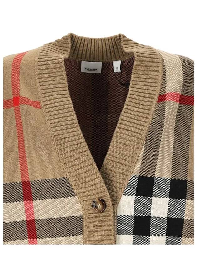 Check Technical Wool Jacquard Cardigan Archive Beige - BURBERRY - BALAAN 5