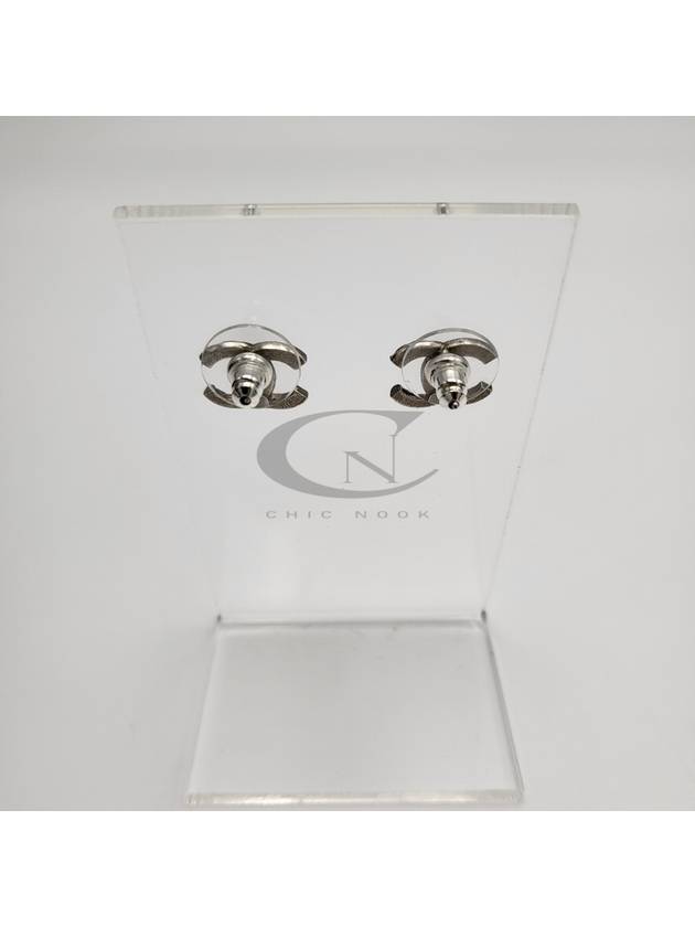 CC logo crystal earrings silver - CHANEL - BALAAN 10