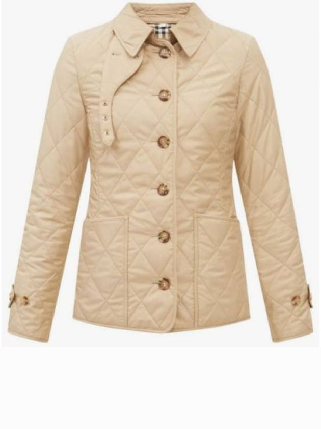 Diamond Quilted Thermoregulated Jacket New Chino Beige - BURBERRY - BALAAN 2