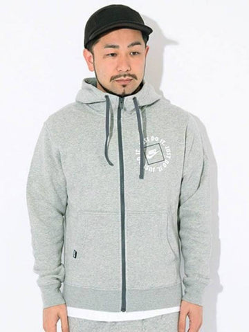 01DA0149063Just Do It Hooded Zip JacketGray - NIKE - BALAAN 1