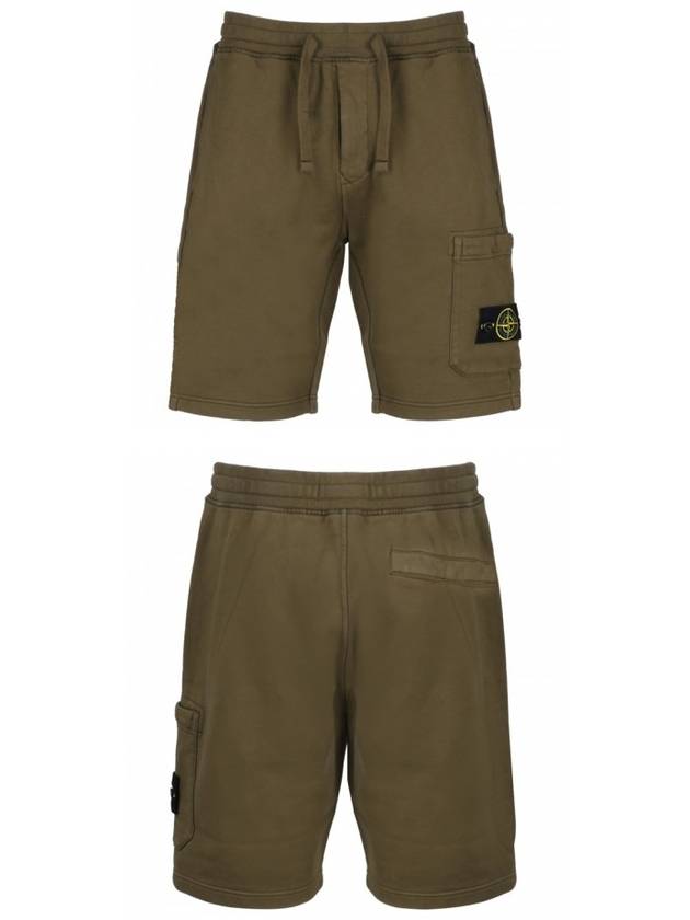 Men's Fleece Bermuda Shorts Brown - STONE ISLAND - BALAAN 5