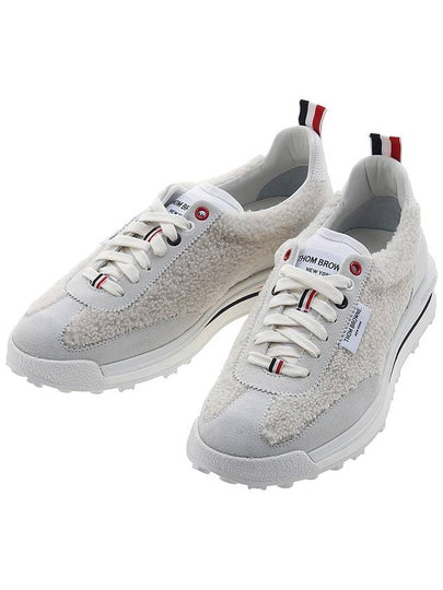 Shearling Tech Runner Low Top Sneakers White - THOM BROWNE - BALAAN 2