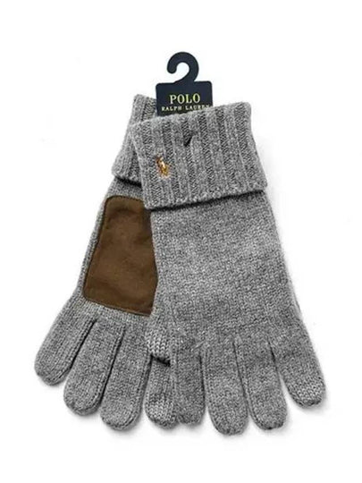 Signature Pony Merino Wool Touchscreen Gloves Grey - POLO RALPH LAUREN - BALAAN 2