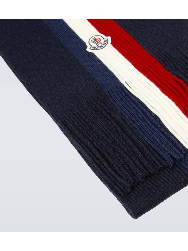 Logo patch stripe jacquard muffler 3C00015 A9575 778 - MONCLER - BALAAN 4