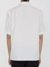 Embroidered Logo Patch Zipper Short Sleeve Shirt White - DIOR - BALAAN 4