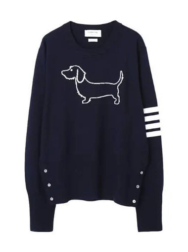 Merino Hector diagonal crew neck pullover knit - THOM BROWNE - BALAAN 1