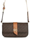 Greenwich Extra Small Logo Leather Shoulder Bag Brown - MICHAEL KORS - BALAAN 2