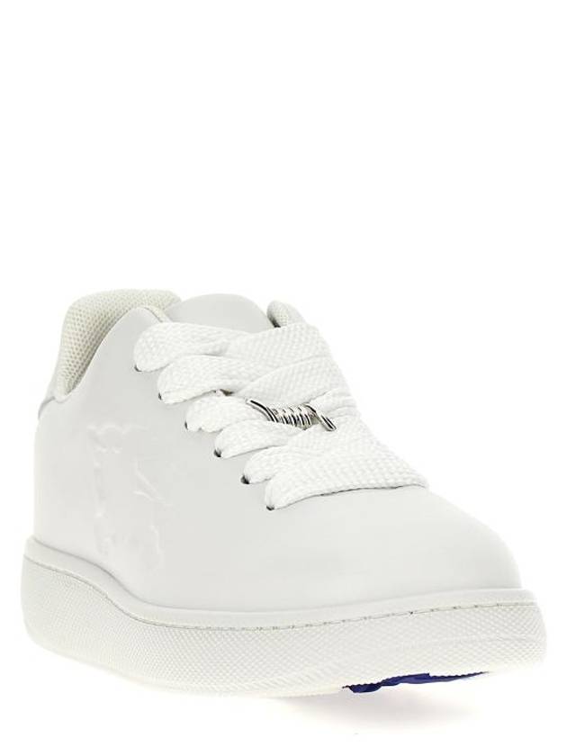 Debossed Logo Leather Low Top Sneakers White - BURBERRY - BALAAN 3