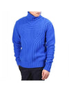 Men's Wool Turtleneck Blue - LES HOMMES - BALAAN 1