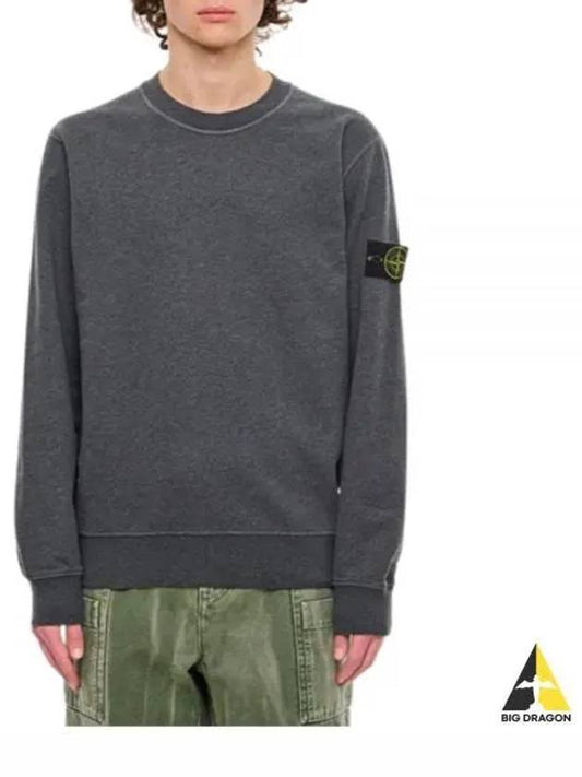 Wappen Patch Garment Dyed Sweatshirt Grey - STONE ISLAND - BALAAN 2