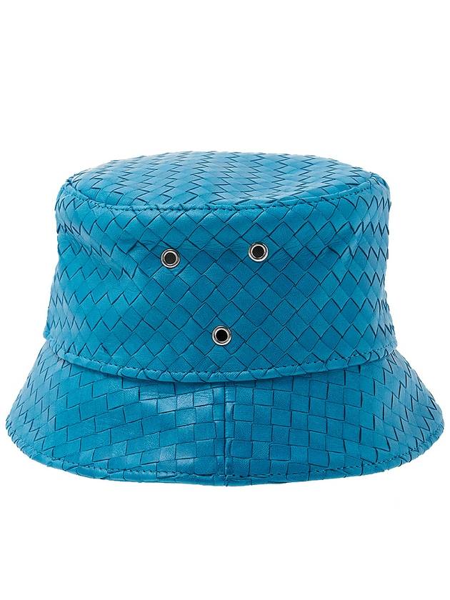 Intrecciato Leather Bucket Hat Deep - BOTTEGA VENETA - BALAAN.