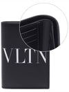 VLTN Print Flap Leather Half Wallet Black - VALENTINO - BALAAN 3