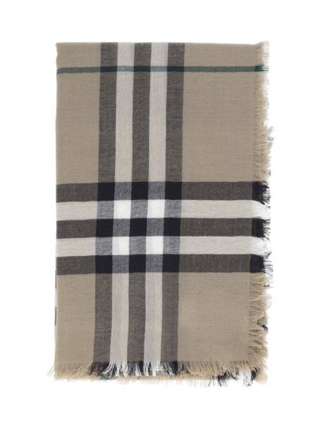 Raw Cut Checked Wool Scarf Brown - BURBERRY - BALAAN 1