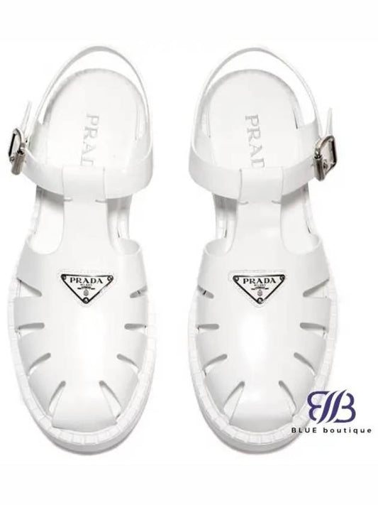 Brushed leather fisherman sandals - PRADA - BALAAN 2