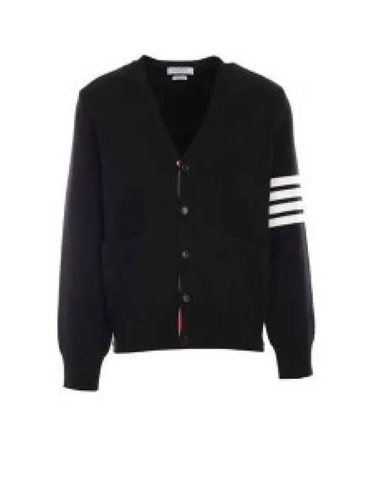 Milano Stitch 4-Bar Cardigan Black - THOM BROWNE - BALAAN 2