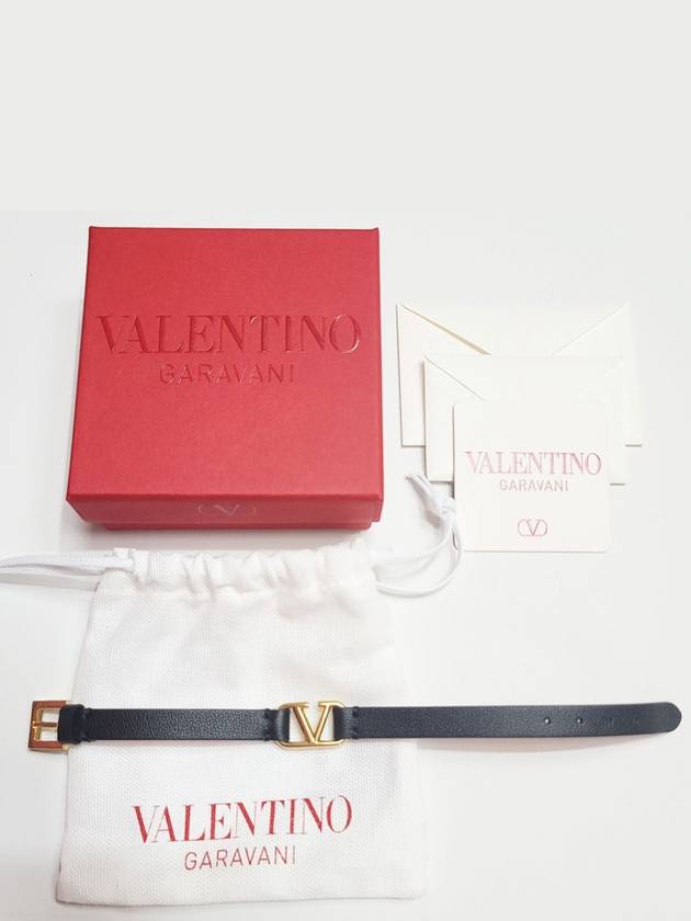 V logo signature bracelet black - VALENTINO - BALAAN 3