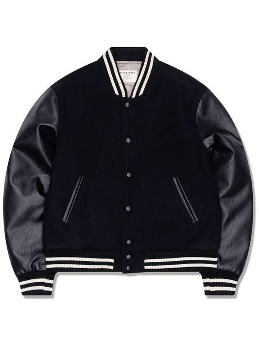 CLASSIC VARSITY JACKET REAL BLACK - CITYSTREET - BALAAN 1