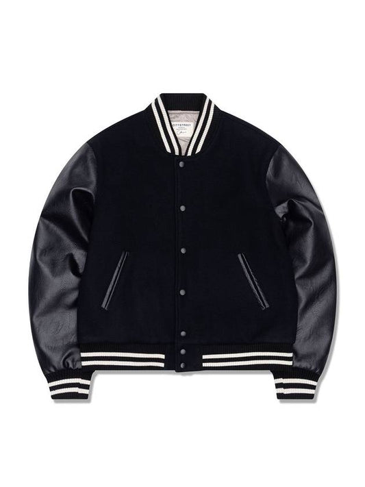 CLASSIC VARSITY JACKET REAL BLACK - CITYSTREET - BALAAN 1