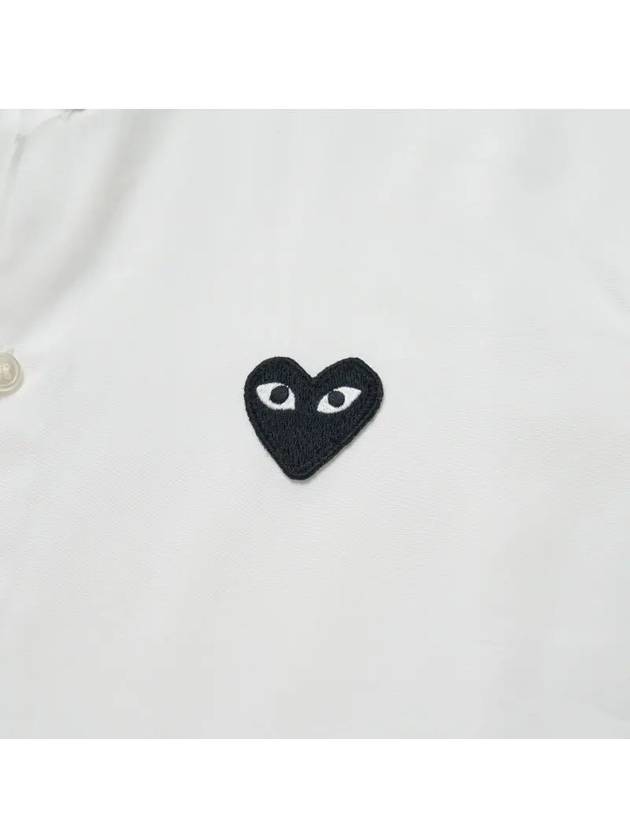 Play Black Heart Patch Long Sleeve Shirt White - COMME DES GARCONS - BALAAN 4