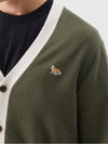 Maison Kitsune FOX Baby Fox Patch BiColor Wool Cardigan Green - MAISON KITSUNE - BALAAN 4