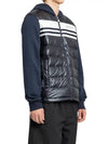 Logo Cotton Zip Up Hoodie Navy - MONCLER - BALAAN 4