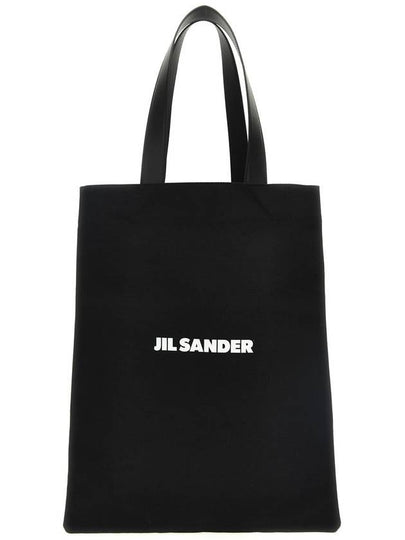 Logo Canvas Tote Bag Black - JIL SANDER - BALAAN 2