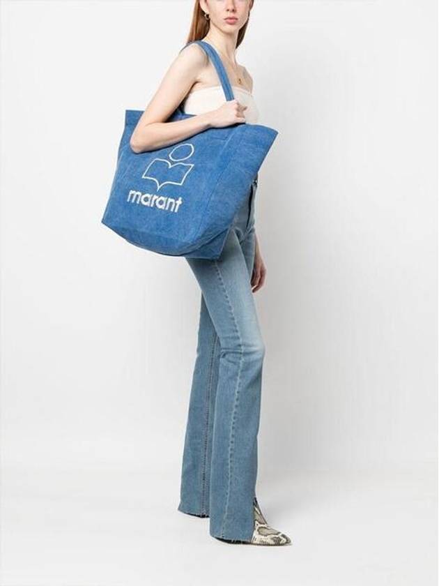 Yenky Embroidered Logo Large Shopper Tote Bag Blue - ISABEL MARANT - BALAAN 5