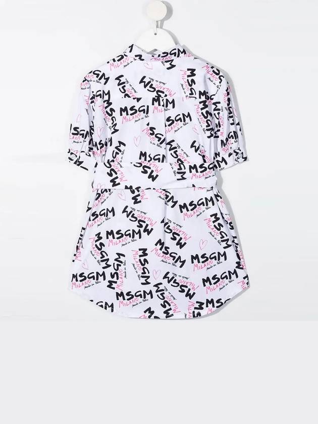 Kids All Over Logo Shirt Dress MS026942 001 - MSGM - BALAAN 3