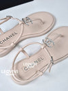 Markdown CC Logo Crystal Strap Sandals Beige 37 5 G39728 - CHANEL - BALAAN 9