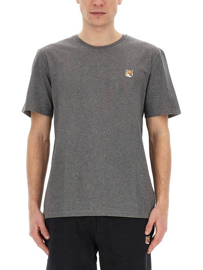 Fox Head Patch Classic Short Sleeve T-Shirt Grey Melange - MAISON KITSUNE - BALAAN 2