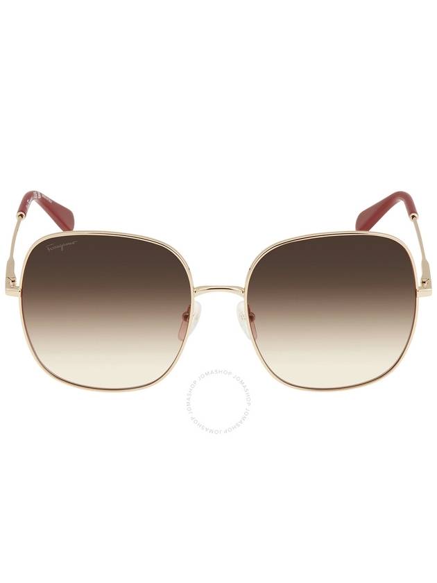 Eyewear Square Metal Sunglasses Brown - SALVATORE FERRAGAMO - BALAAN 2