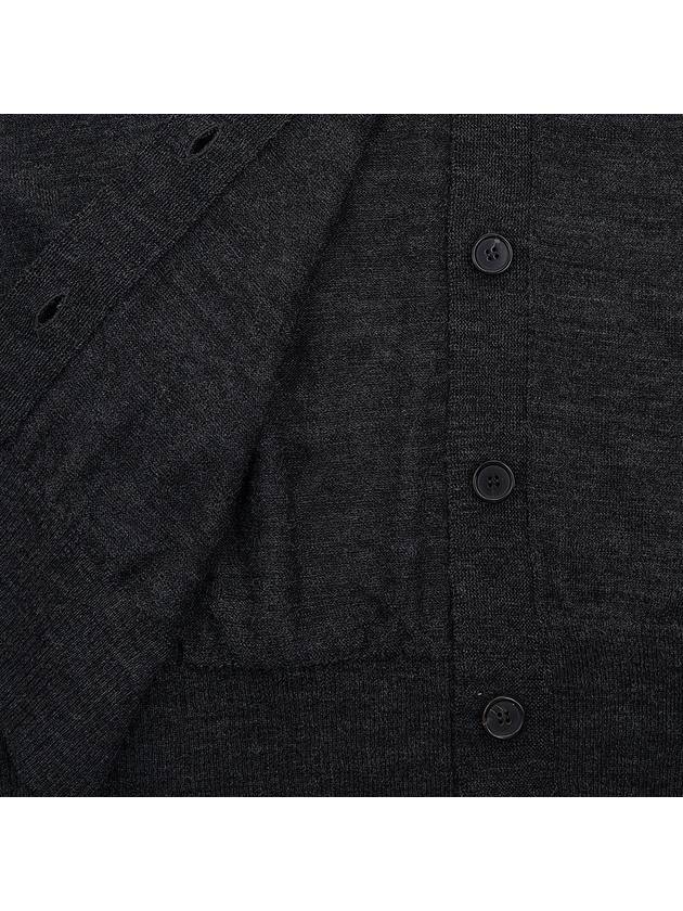 Women's Stitched V Neck Wool Cardigan Dark Grey - MAISON MARGIELA - BALAAN 10