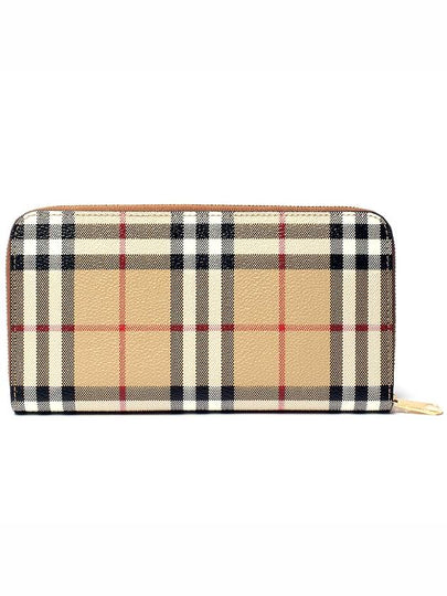 Check Leather Ziparound Long Wallet Beige - BURBERRY - BALAAN 2