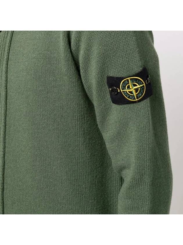 Wappen Button Cardigan Green - STONE ISLAND - BALAAN 4