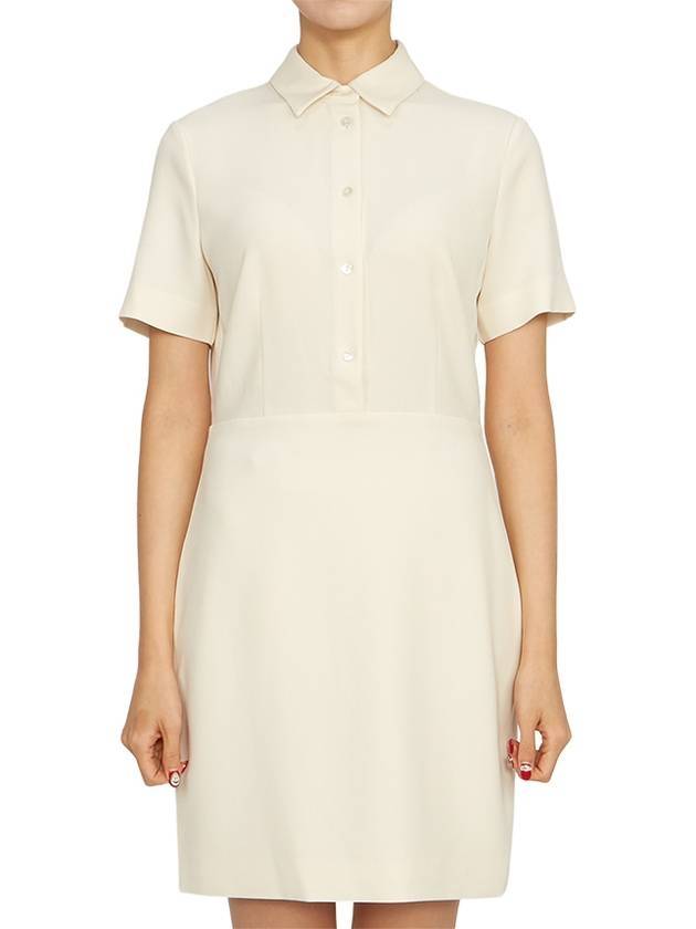 Women's Mini Shirt Admiral Crepe Short Dress Rice - THEORY - BALAAN 1