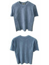 Oblique Terry Cotton Relaxed Fit Short Sleeve T-Shirt Blue - DIOR - BALAAN 5